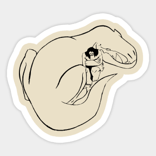 Spear and Fang Cave Painting Sticker